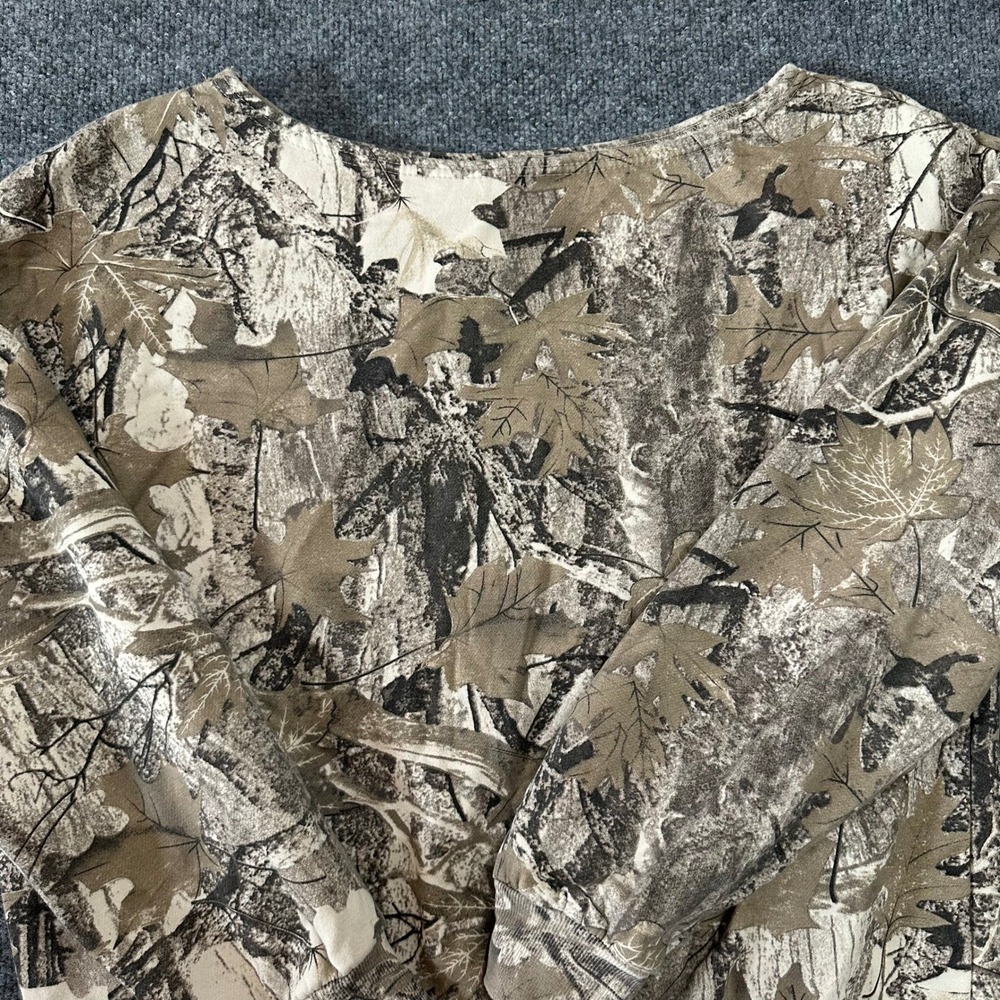 Unbranded Sweatshirt Unisex Size XL Brown Realtree Camo Leaf Print Crewneck Good